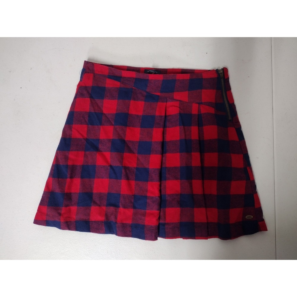 Tommy Hilfiger Girls Red Navy Buffalo Plaid Pleated Skirt Size L 12/14 NWT